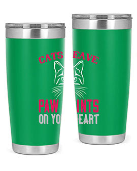 cats leave paw prints on your heart Style 39#- cat- Tumbler