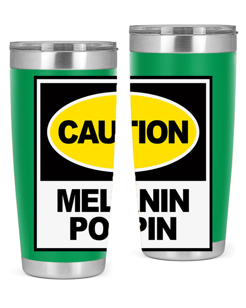 caution melanin poppin 188#- black words phrases- Cotton Tank