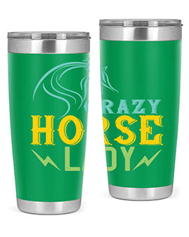 crazy horse lady Style 10#- horse- Tumbler