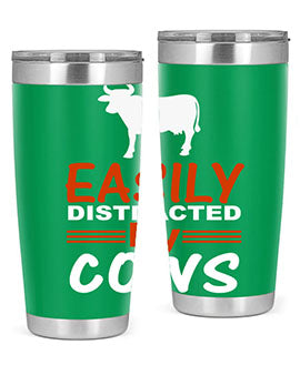 easily distracted by cows Style 4#- cow- Tumbler