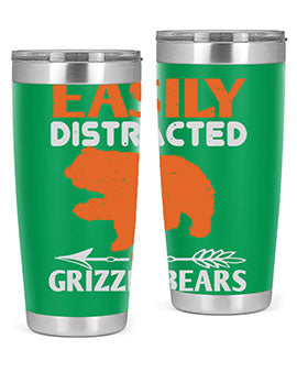 easily distracted by grizzly bears 10#- Bears- Tumbler