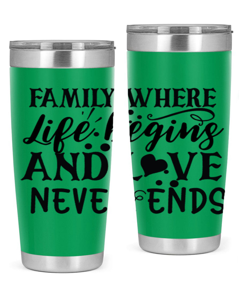 family where life begins and love never ends 33#- family- Tumbler