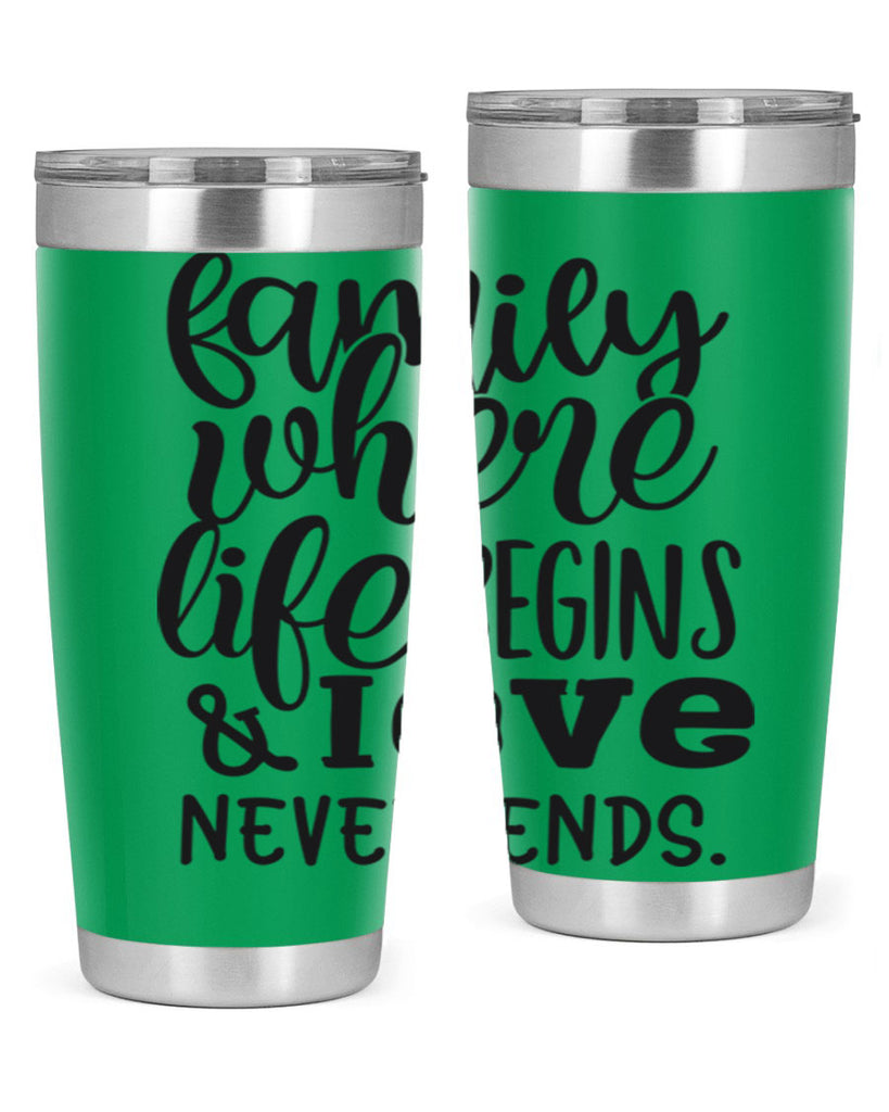 family where life begins love never ends 34#- family- Tumbler