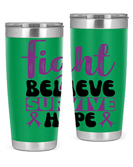 fight believe survive hope 141#- alzheimers- Tumbler