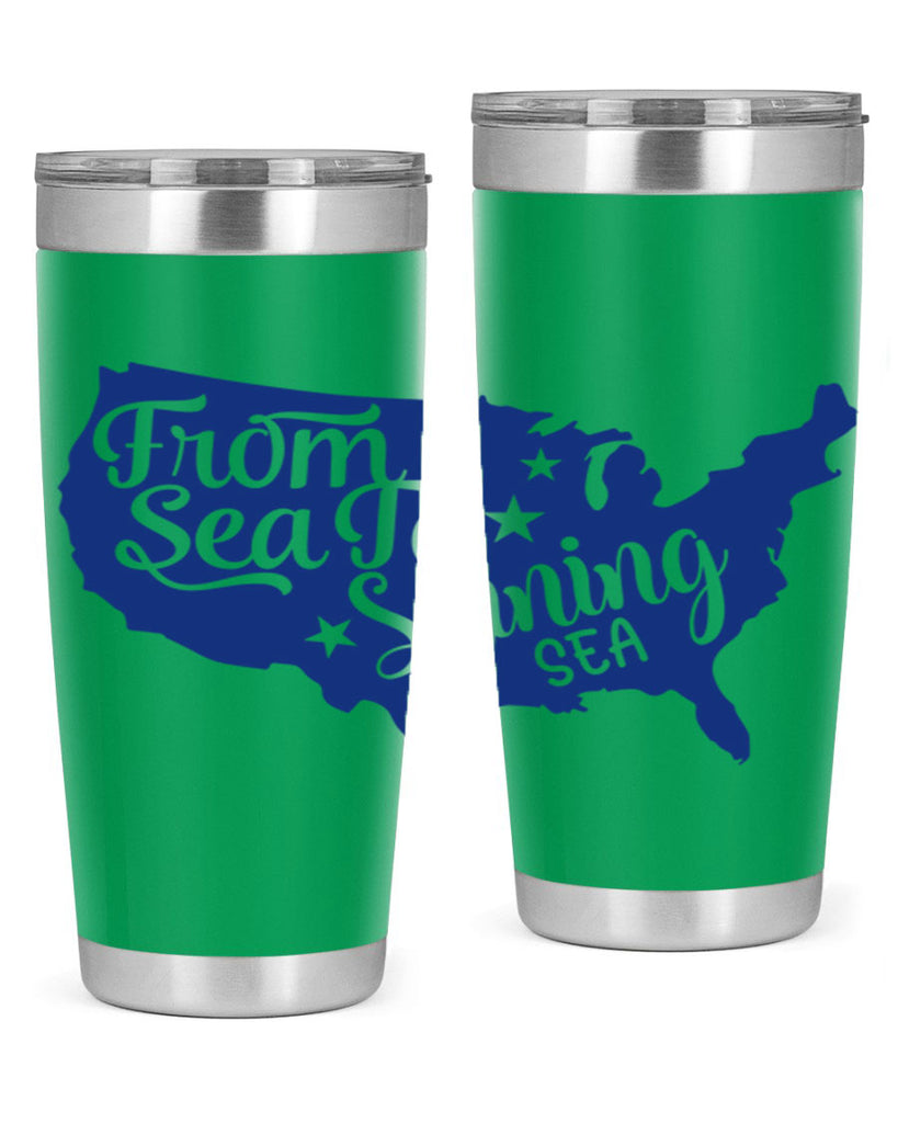 from sea to shining sea Style 52#- Fourt Of July- Tumbler