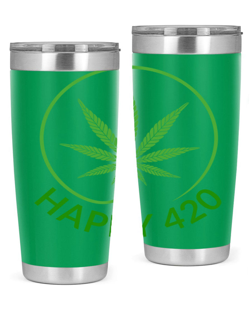 happy 420 100#- marijuana- Tumbler