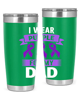 i wear purple for dad 169#- alzheimers- Tumbler