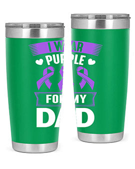 i wear purple for dad 170#- alzheimers- Tumbler