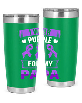 i wear purple for papa 174#- alzheimers- Tumbler