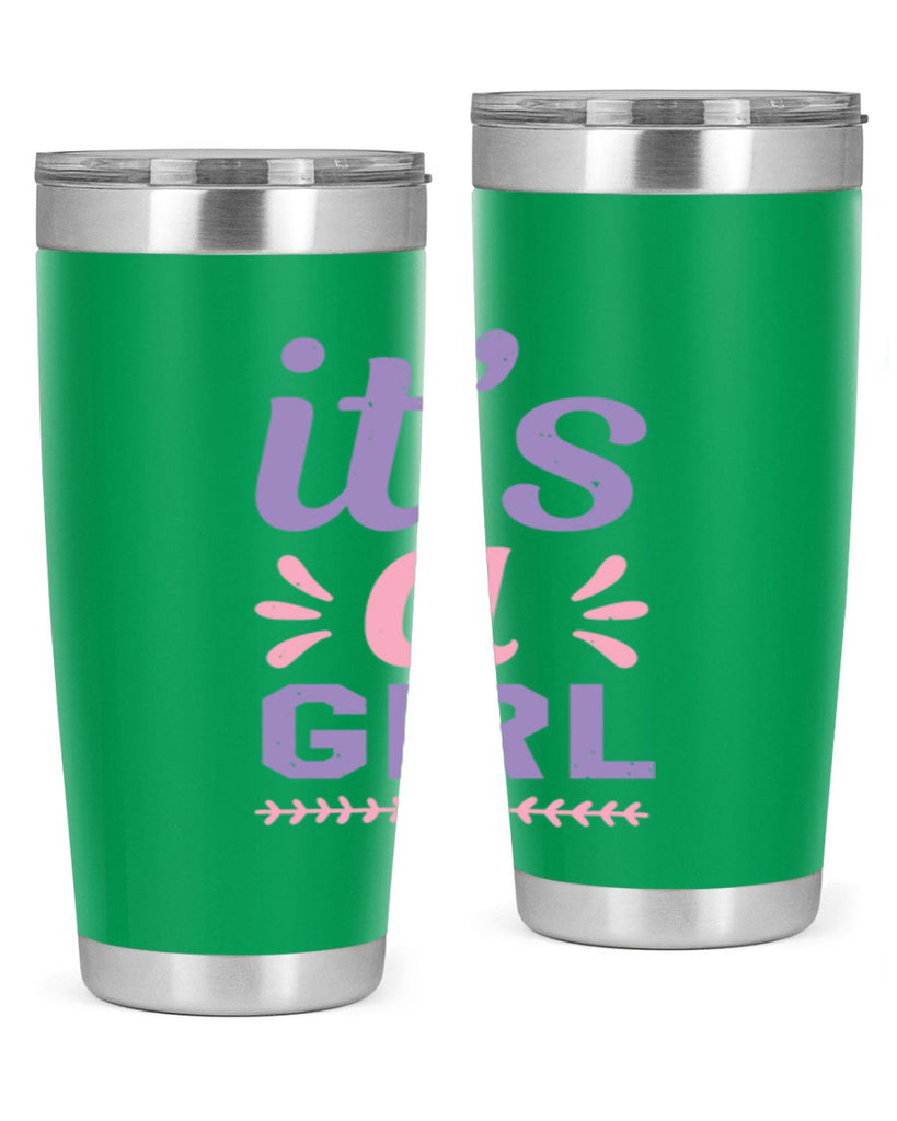 its a girl Style 32#- baby shower- tumbler