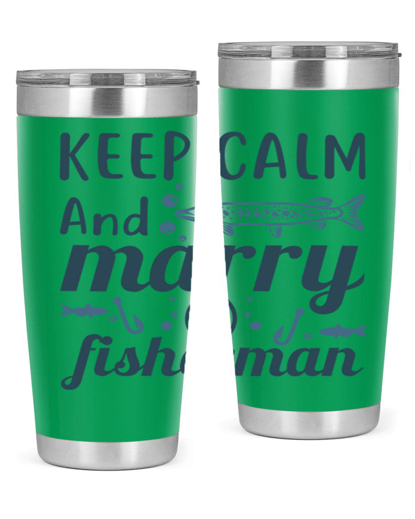 keep calm and merry 66#- fishing- Tumbler