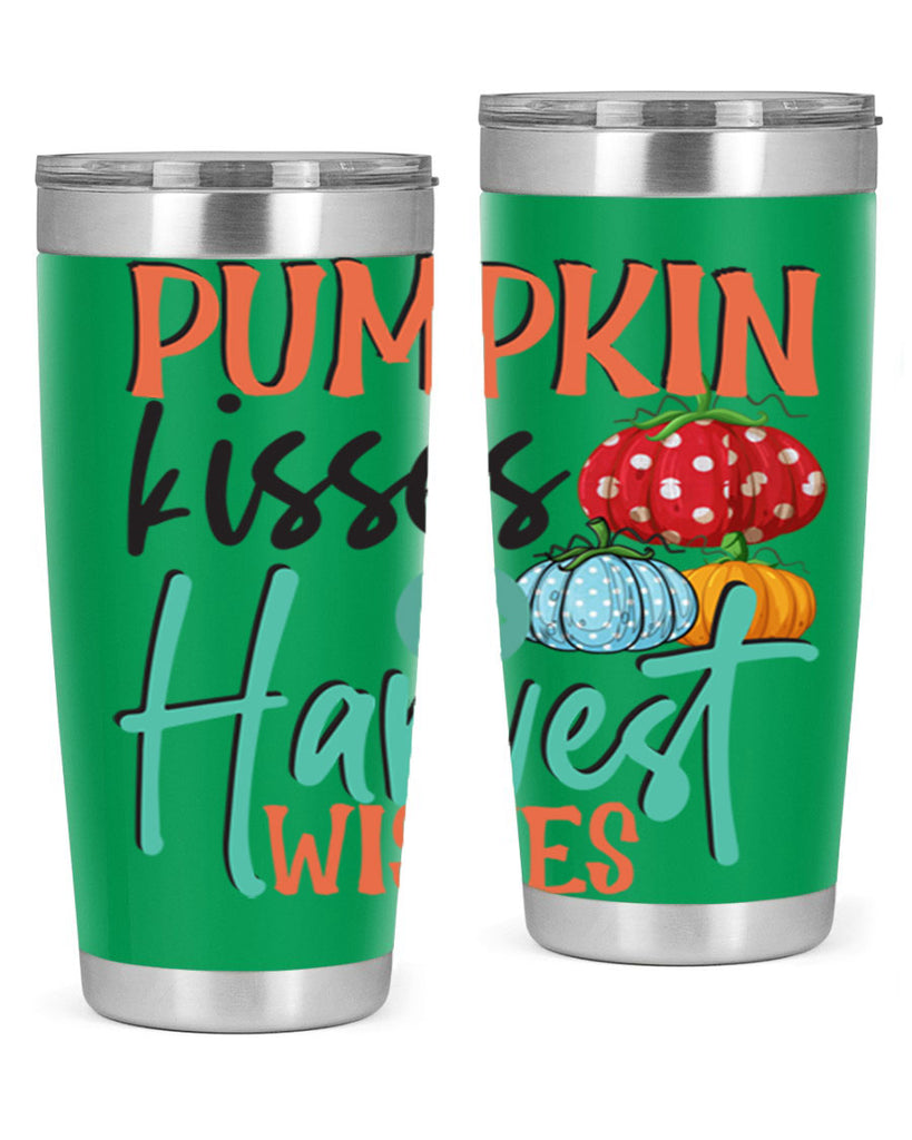 pumpkin kisses harvest wishes 526#- fall- Tumbler