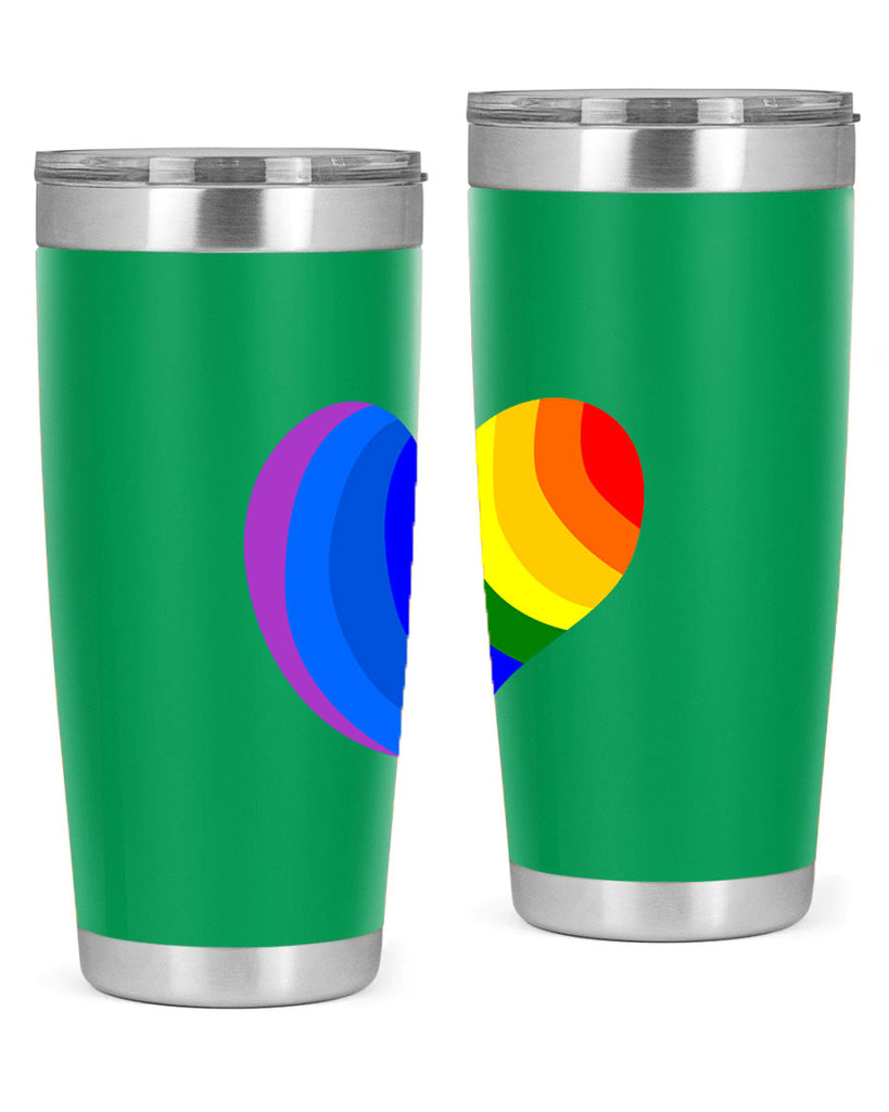 rainbow heart wavy 7#- lgbt- Tumbler