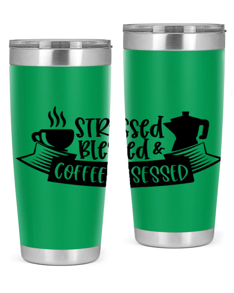 stressed blessed coffee obsessed 27#- coffee- Tumbler