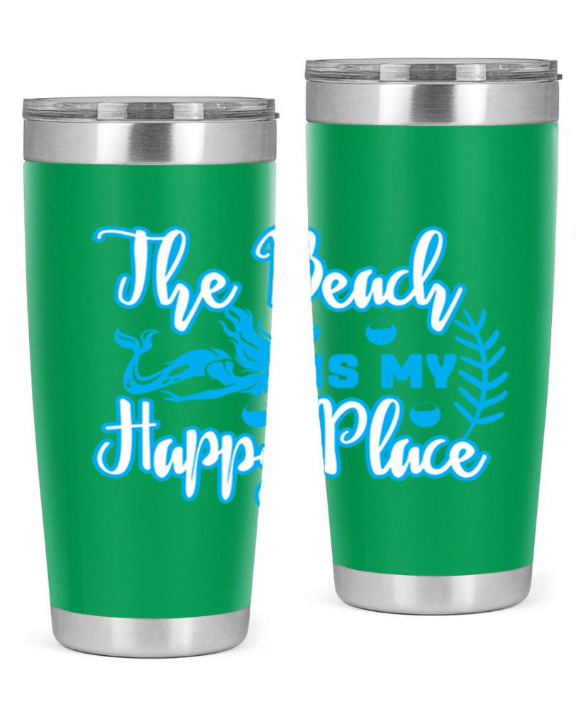 the beach is my happy place 627#- mermaid- Tumbler