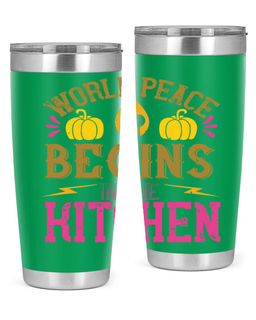 world peace begins in the kitchen 7#- vegan- Tumbler