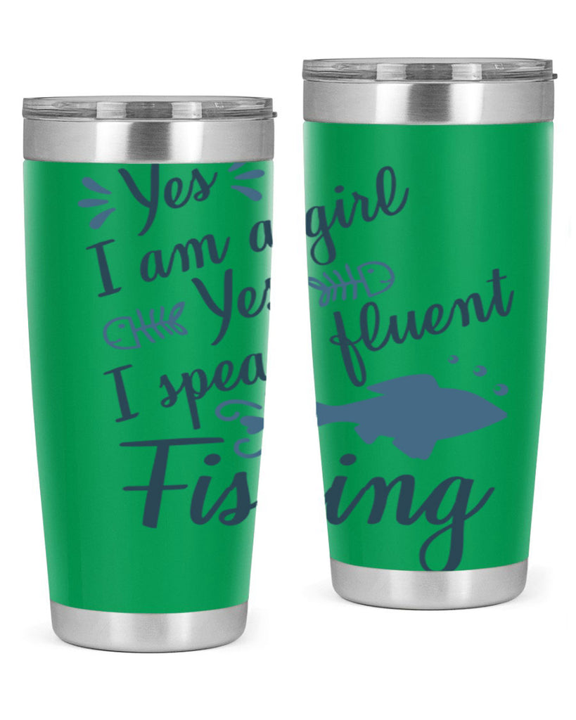 yes i am a girl 9#- fishing- Tumbler