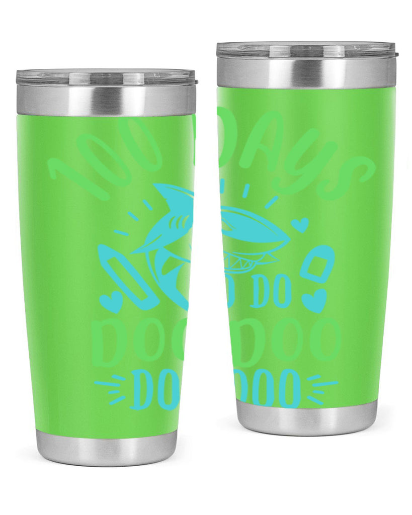 100 days shark doo doo 21#- 100 days of school- Tumbler