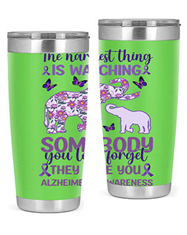 AlzheimerS Awareness Purple Elephant 16#- alzheimers- Tumbler