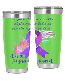 AlzheimerS Awareness Purple Ribbon 17#- alzheimers- Tumbler