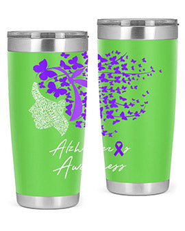 Alzheimers Awareness Shirt Alzheimers Purple Butterflies 23#- alzheimers- Tumbler