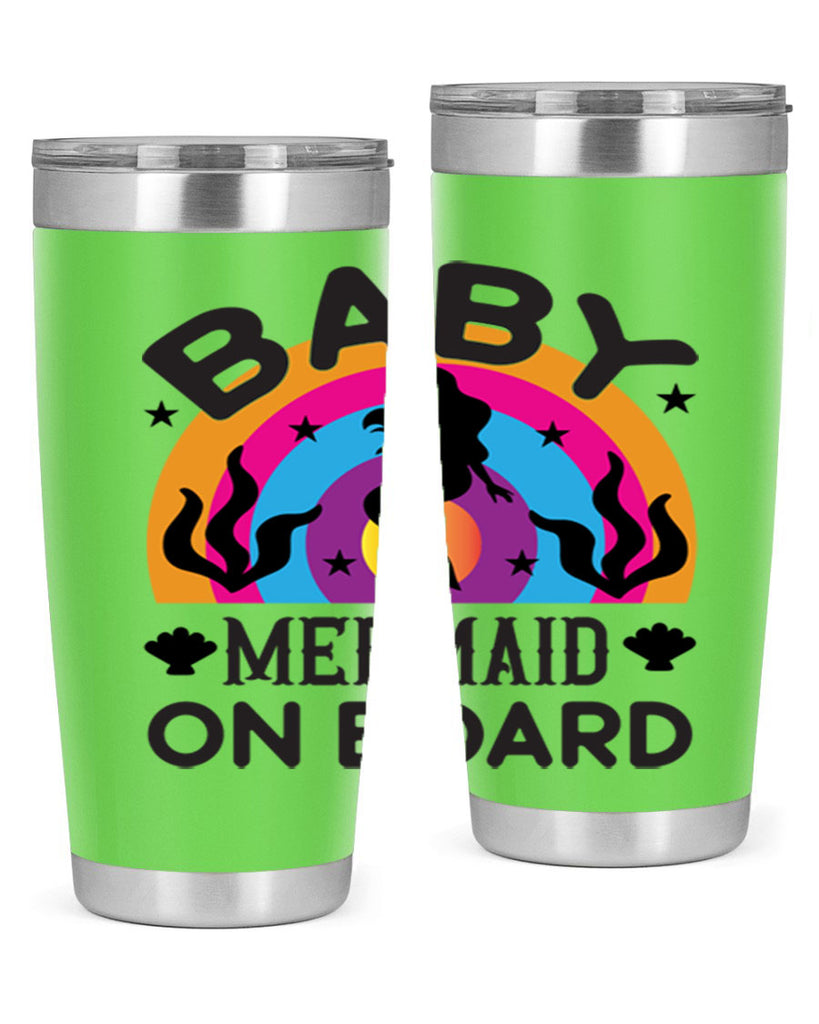 Baby mermaid on board 37#- mermaid- Tumbler