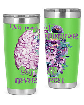 Brain Floral AlzheimerS Awareness 128#- alzheimers- Tumbler