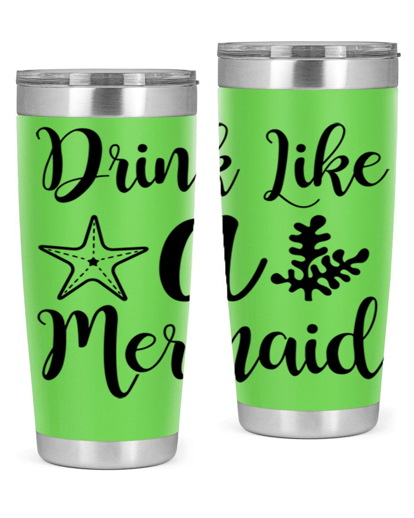 Drink like a mermaid 149#- mermaid- Tumbler