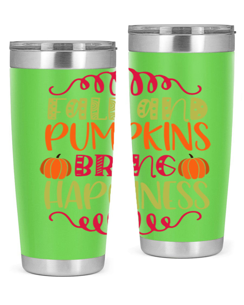 Fall and Pumpkins bring Happiness 86#- fall- Tumbler