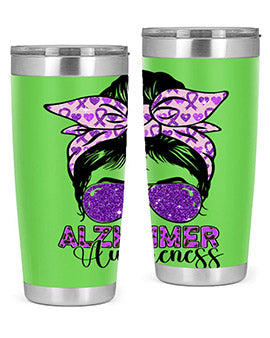 Girl Warrior Alzheimer Awareness 153#- alzheimers- Tumbler