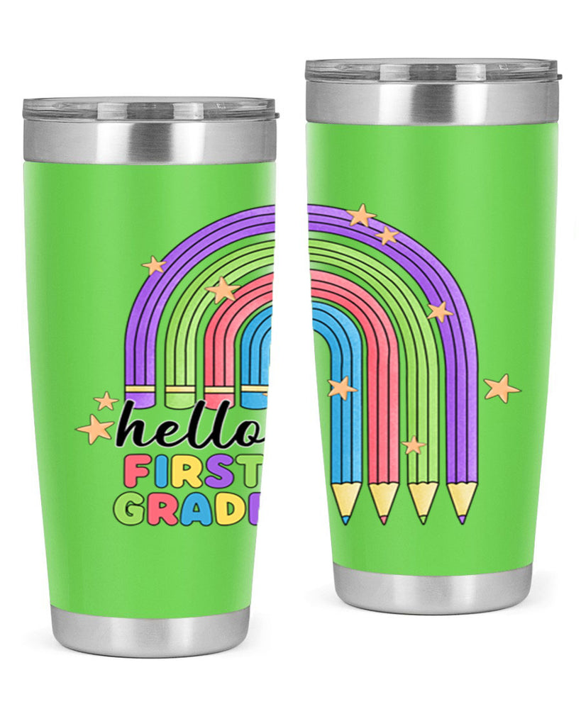 Hello 1st Grade Pencil Rainbow 14#- 1st grade- Tumbler