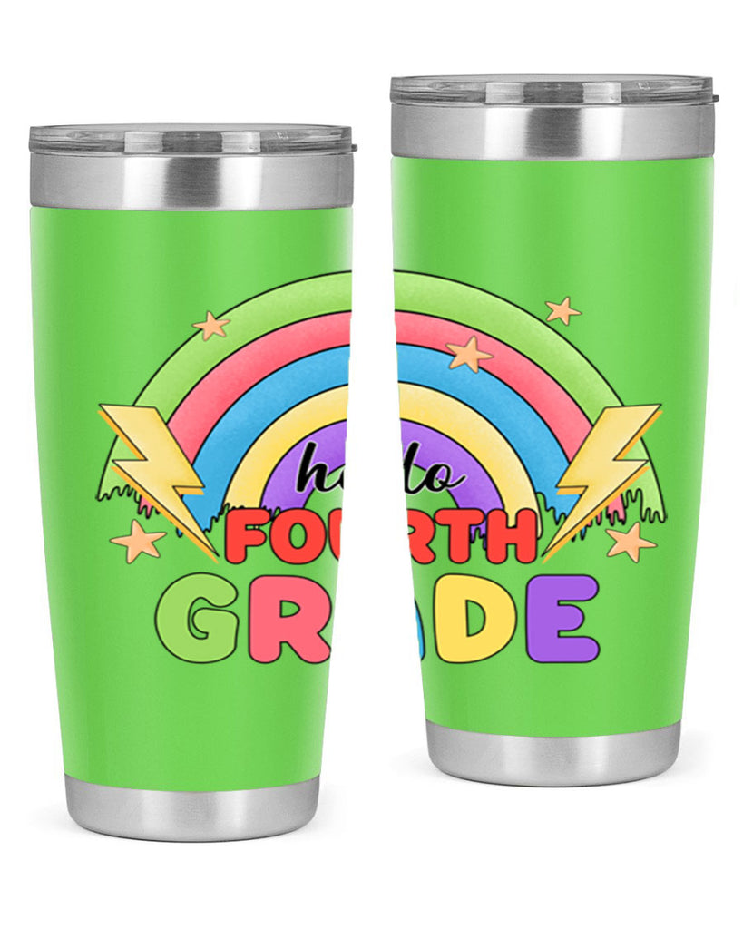 Hello 4th Grade Rainbow 13#- 4th  grade- Tumbler