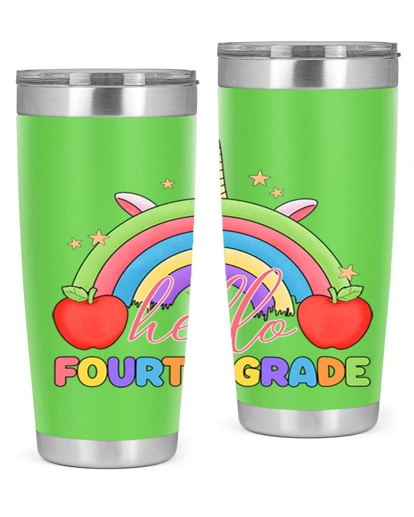 Hello 4th Grade Unicorn Rainbow 14#- 4th  grade- Tumbler