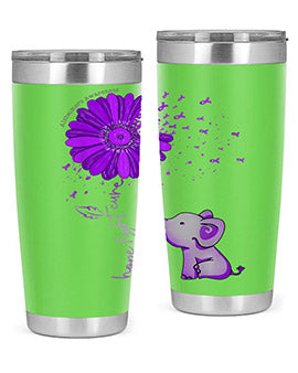 Hope Fight Cure Elephant Alzheimers Purple Ribbon 161#- alzheimers- Tumbler