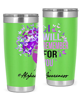 I Will Remember For You Alzheimer Awareness Womens Butterfly 181#- alzheimers- Tumbler