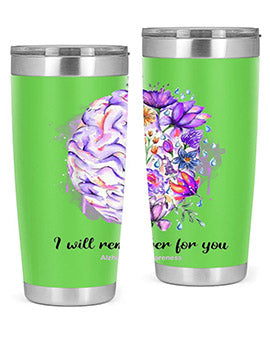 I Will Remember For You Brain Alzheimers Awareness 184#- alzheimers- Tumbler