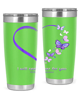 I Will Remember For You Butterfly Alzheimers Awareness 185#- alzheimers- Tumbler