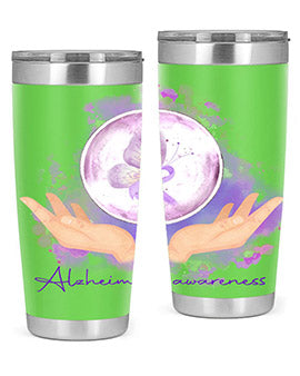 Love Purple Ribbon AlzheimerS Awareness 193#- alzheimers- Tumbler