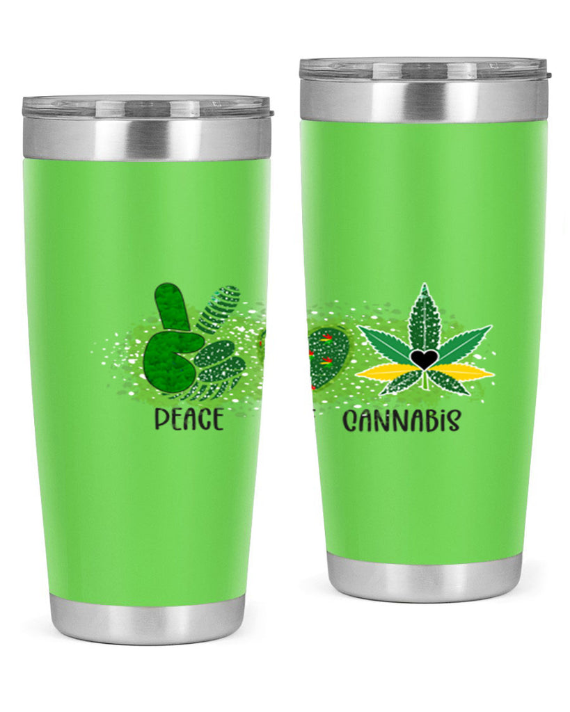 Peace Love Cannabis 215#- marijuana- Tumbler