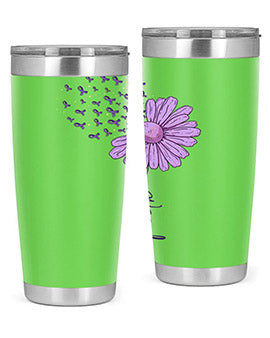 Purple Daisy Faith AlzheimerS Awareness 209#- alzheimers- Tumbler