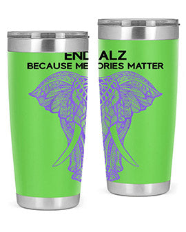 Purple Elephant Alzheimer Awareness 212#- alzheimers- Tumbler