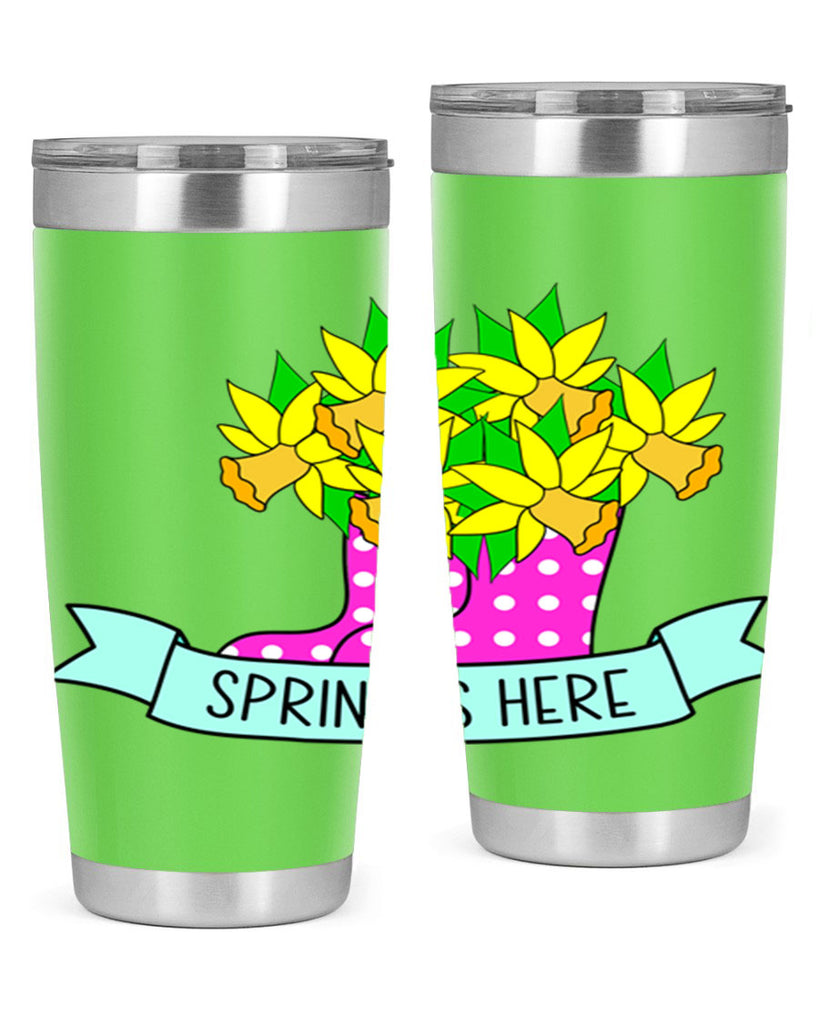 Spring is here daffodil rainboots442#- spring- Tumbler