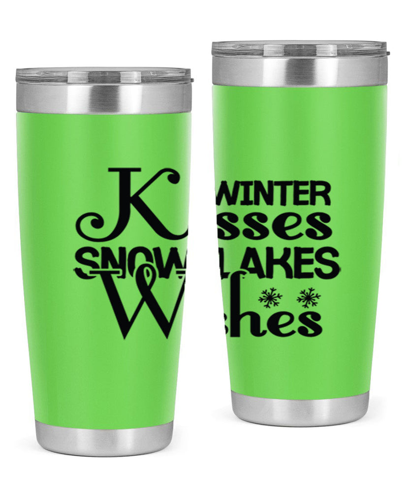 Winter Kisses Snowflakes Wishes 521#- winter- Tumbler