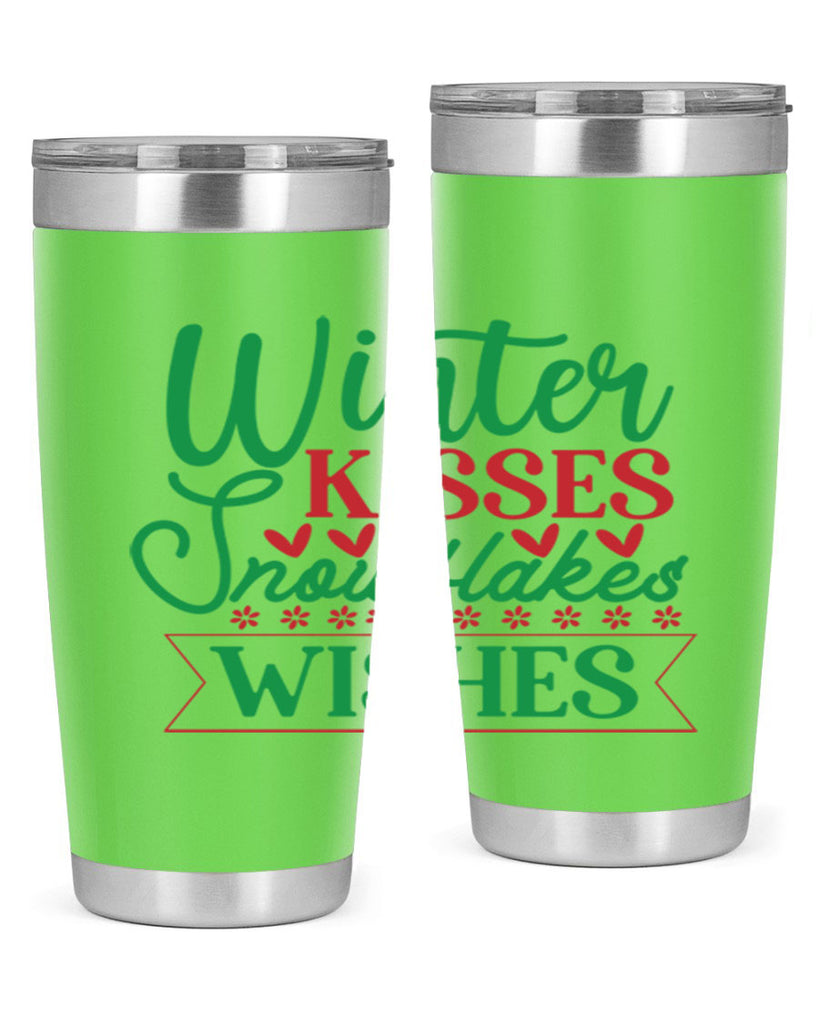 Winter Kisses Snowflakes Wishes 522#- winter- Tumbler