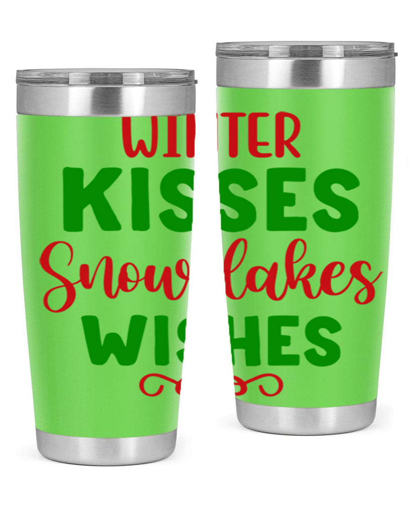 Winter Kisses Snowflakes Wishes 523#- winter- Tumbler