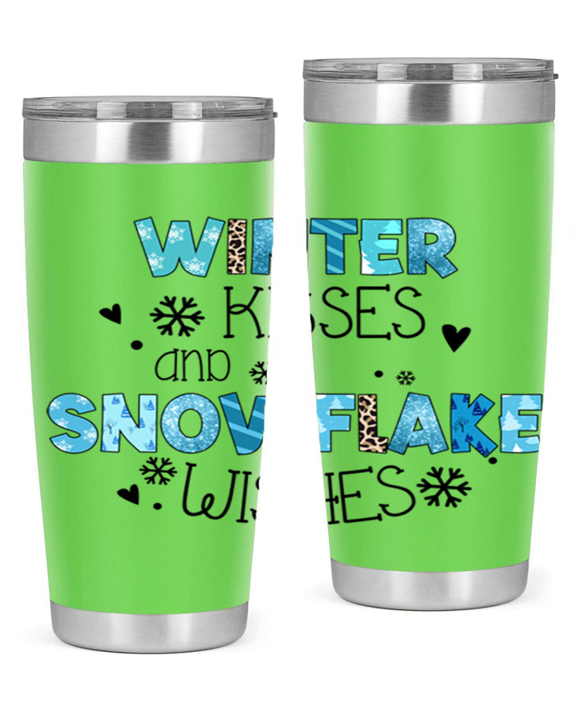 Winter kisses and snowflake wishes 571#- winter- Tumbler