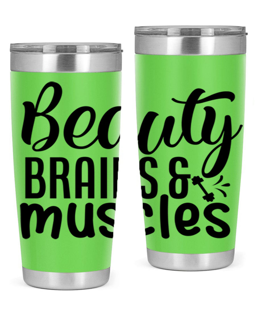 beauty brains muscles 51#- gym- Tumbler