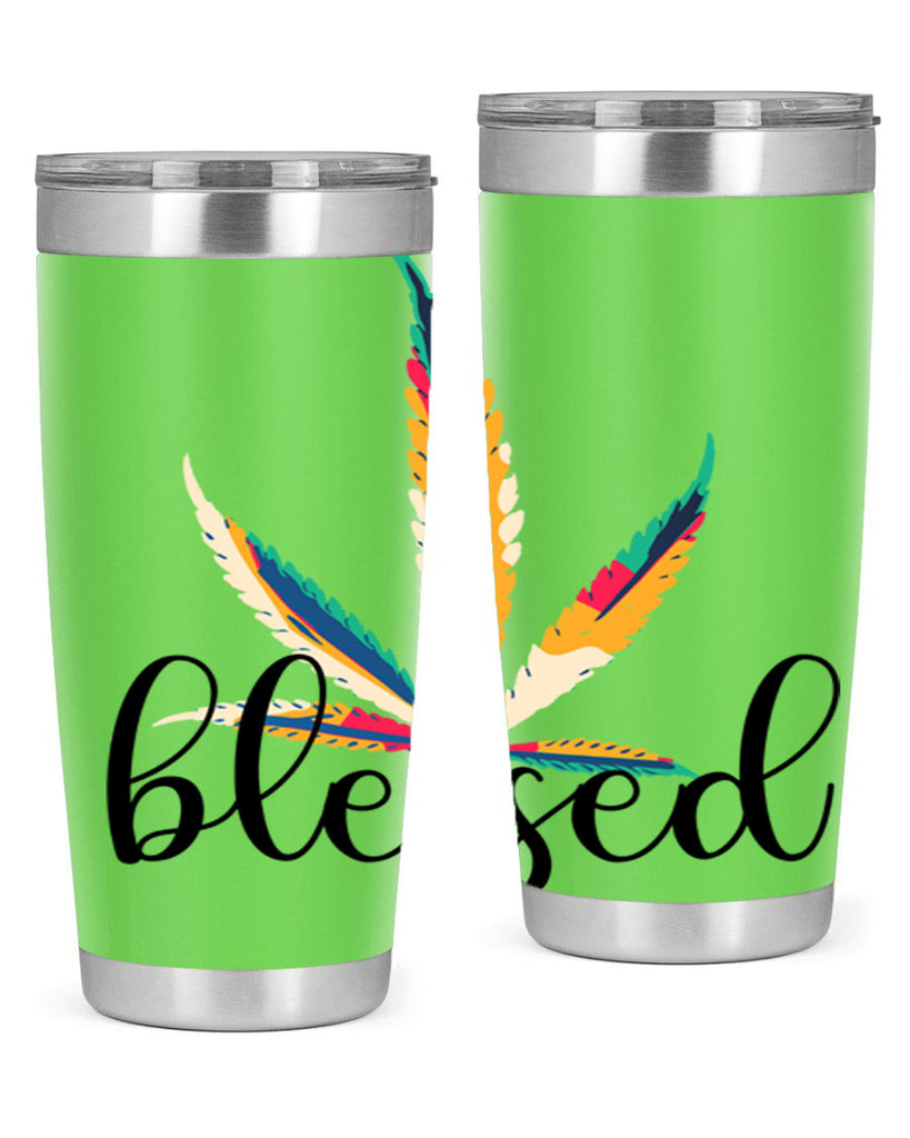 blessed colorful 19#- marijuana- Tumbler