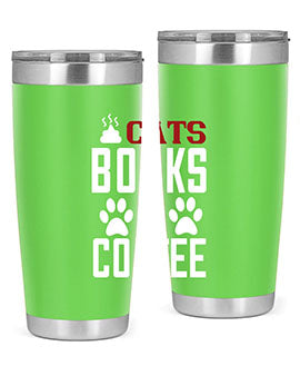 cats books and coffee Style 38#- cat- Tumbler