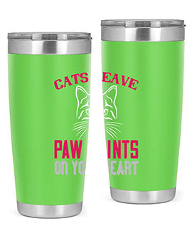 cats leave paw prints on your heart Style 39#- cat- Tumbler